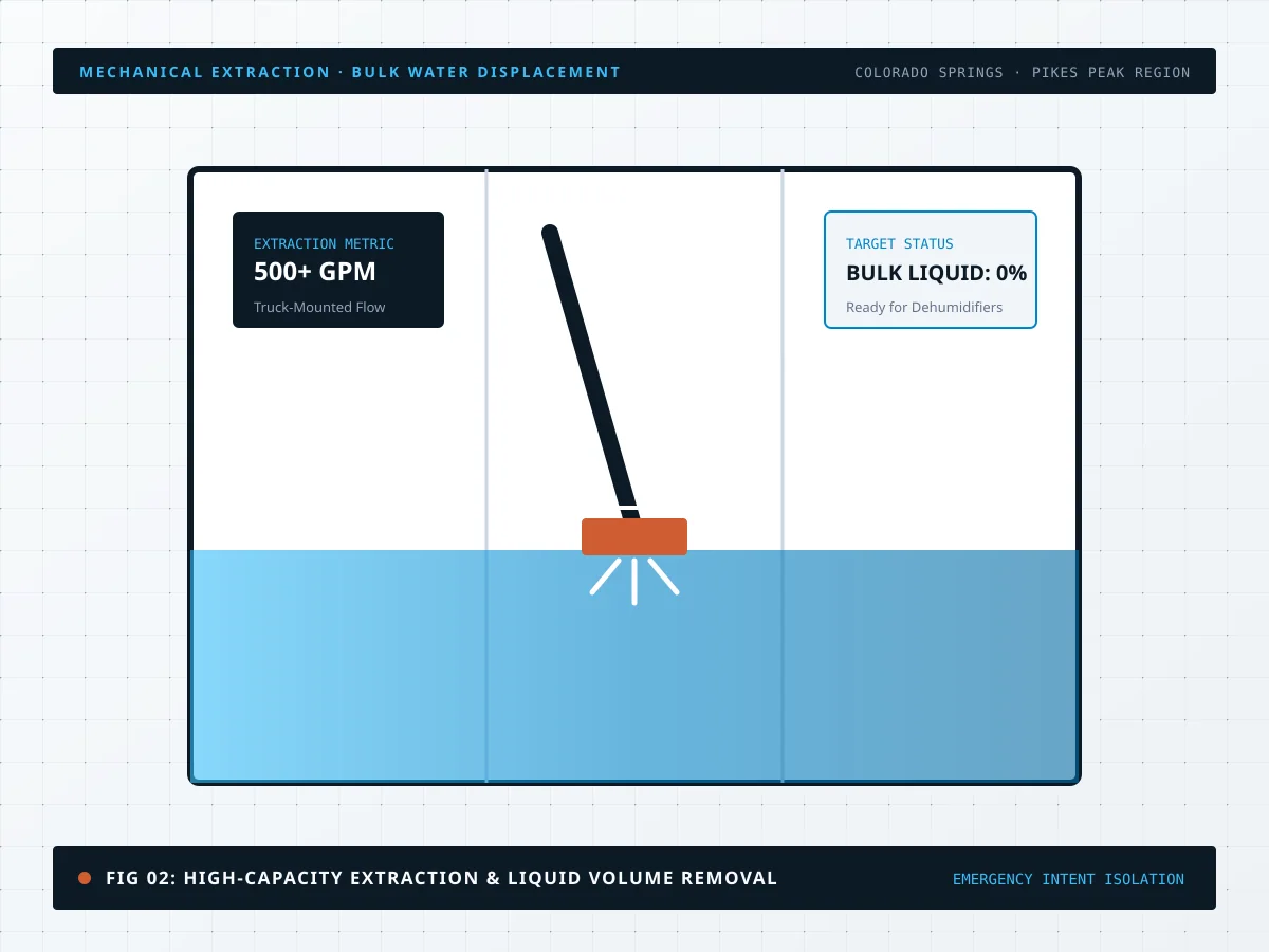 Diagram demonstrating high-volume liquid extraction followed by deep moisture measurement